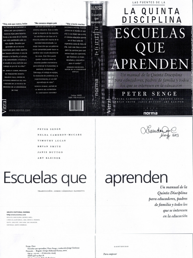 P. Senge Escuelas Que Aprenden Paginas Sleccionadas | PDF