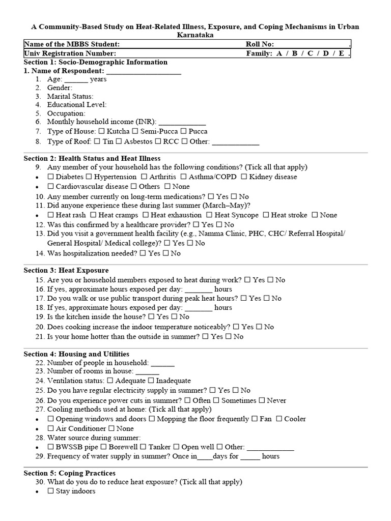 Heat Illness Study in Urban Karnataka | PDF | Air Conditioning ...