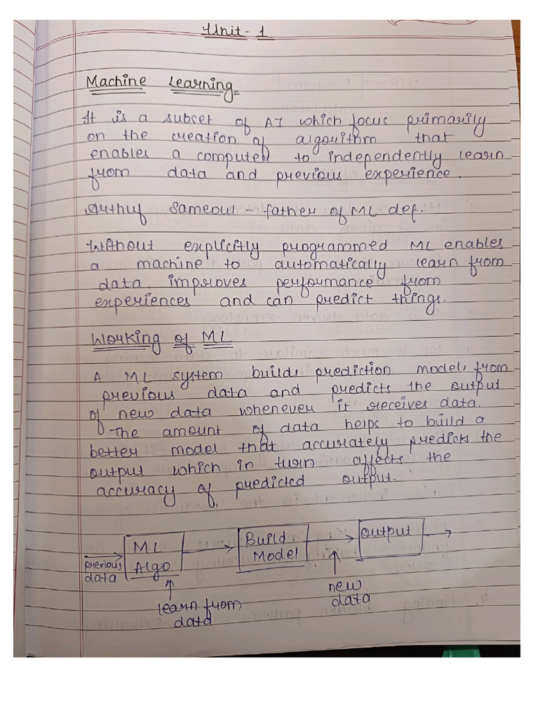 ML Unit 1 and 2 | PDF