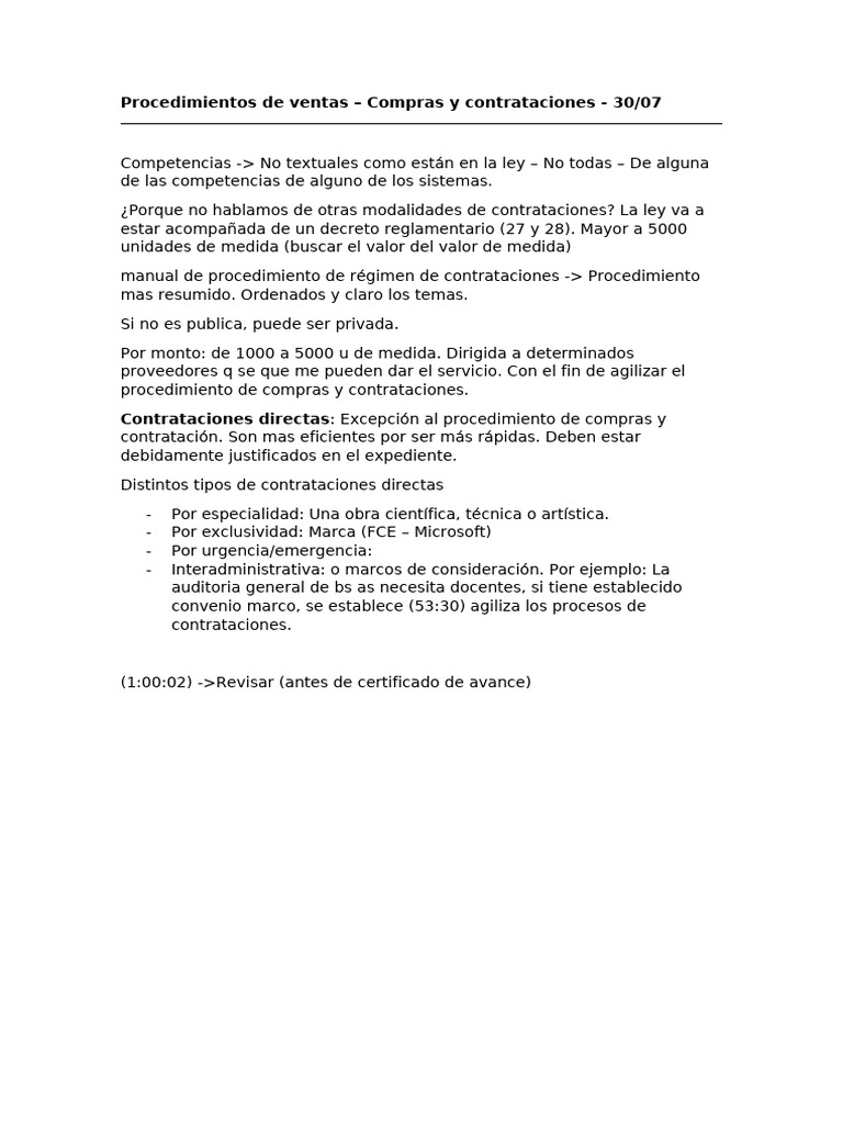 Procedimientos de Compras y Contrataciones | PDF