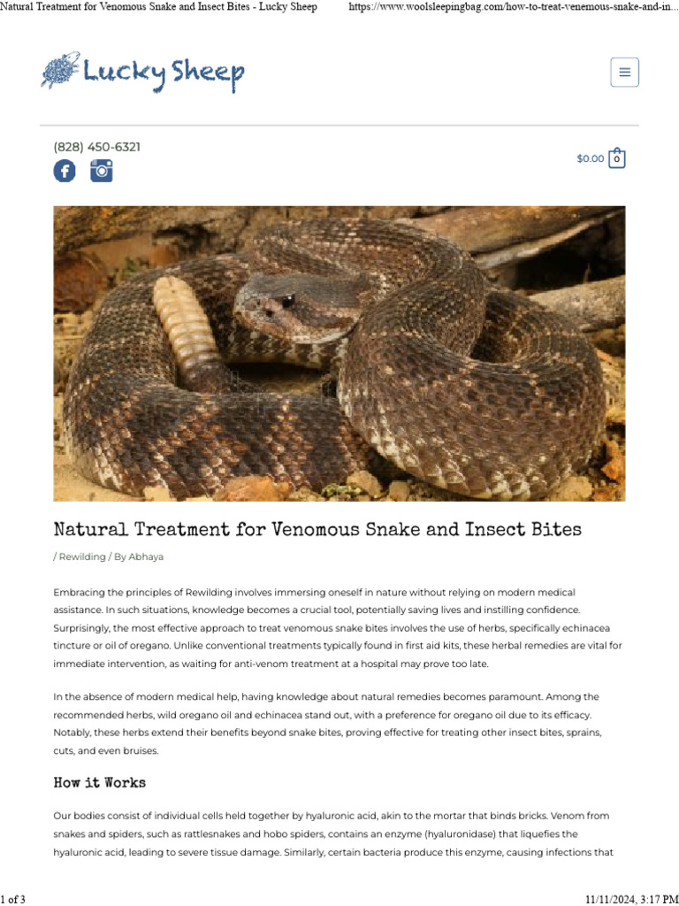 Photo inspiration: De Nutrient Starved Snake Treatment Reference: Natural Treatment For Venomous Snake And Insect Bites