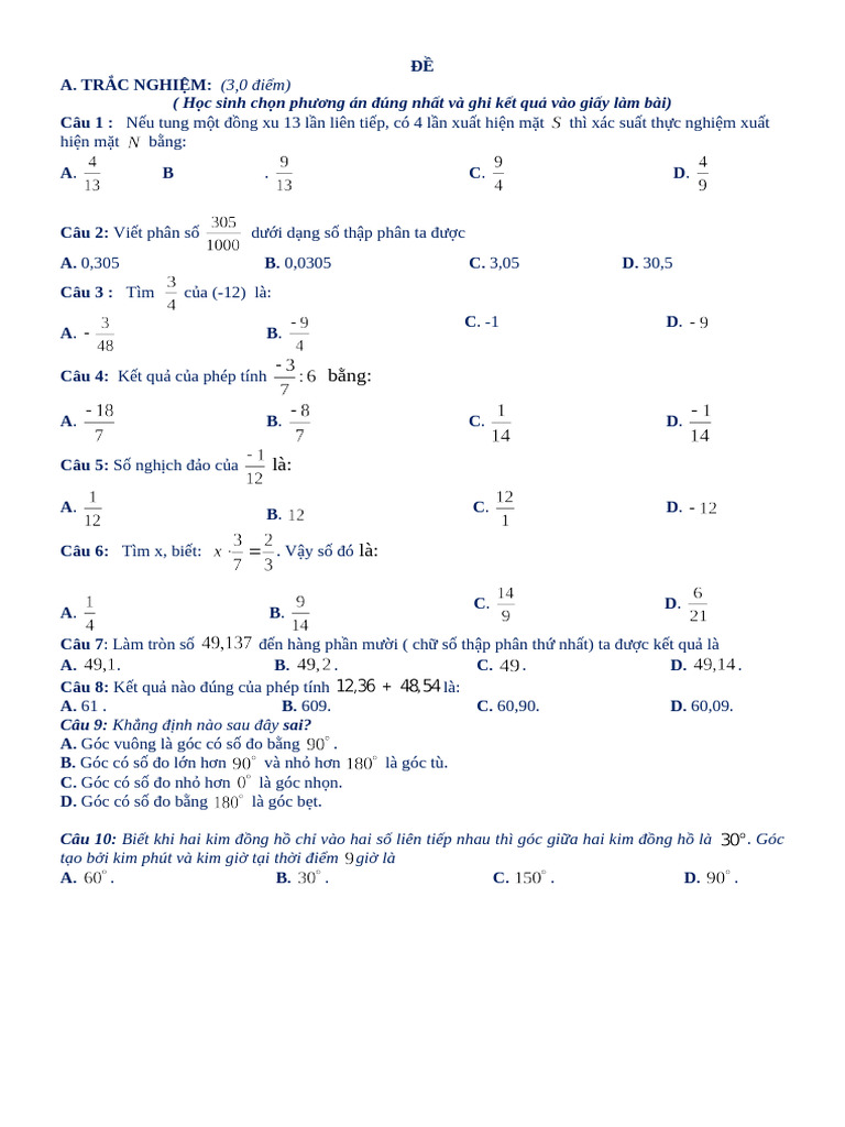 Đề 8 Tn Tl Đáp Án Ma Trận | PDF