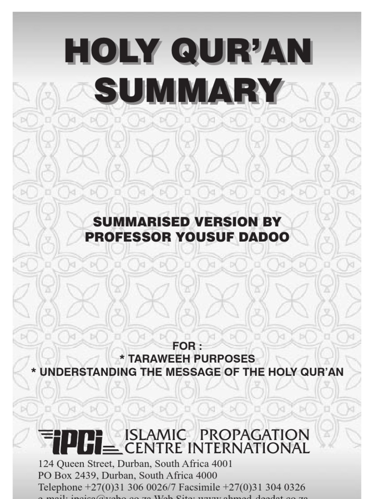 Holy QuranSummary Prophets And Messengers In Islam God In Islam