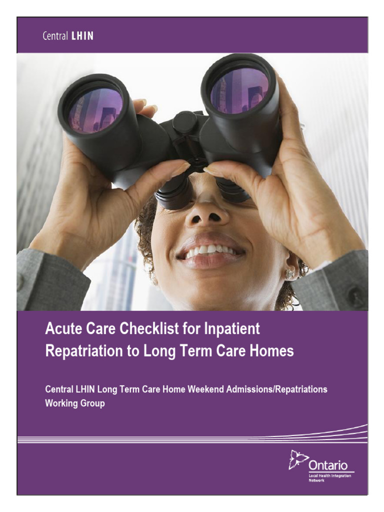 Acute Care Checklist For Inpt Repat To LTC Homes | PDF | Hospital ...