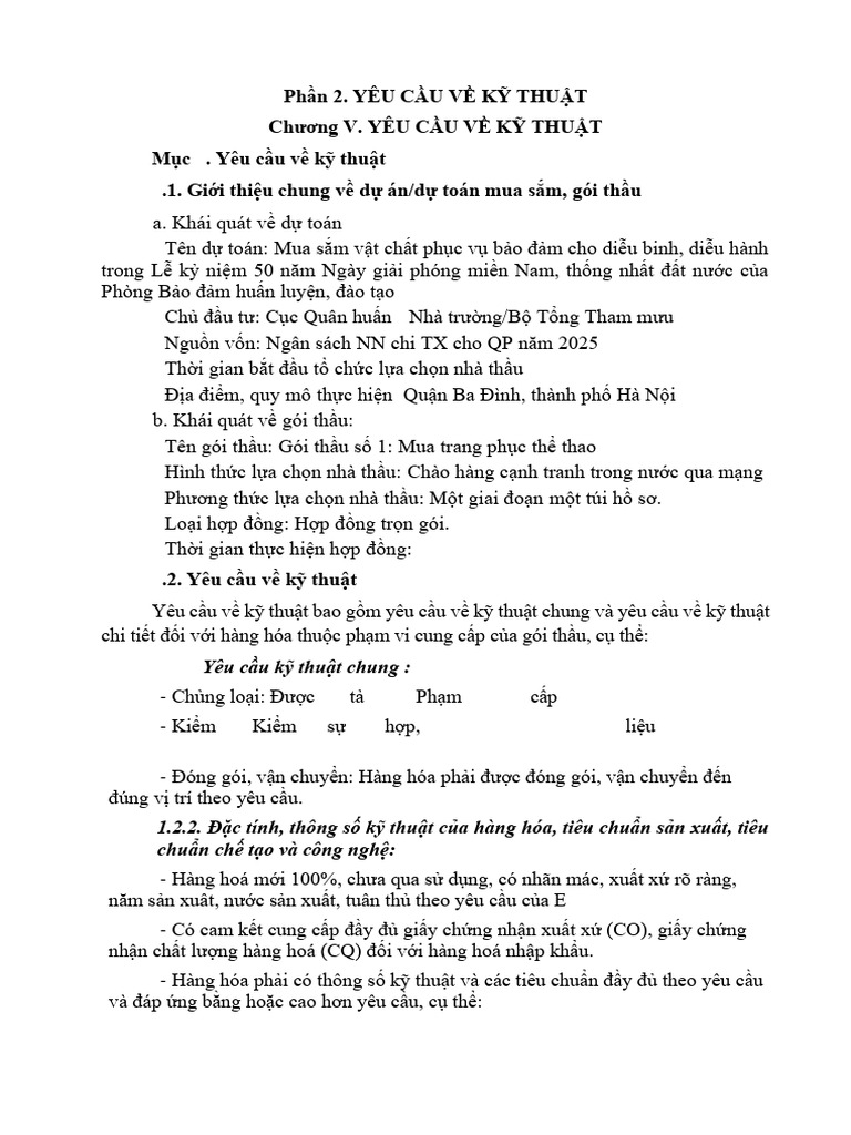 Chuong V Yeu Cau Ve Ky Thuat | PDF