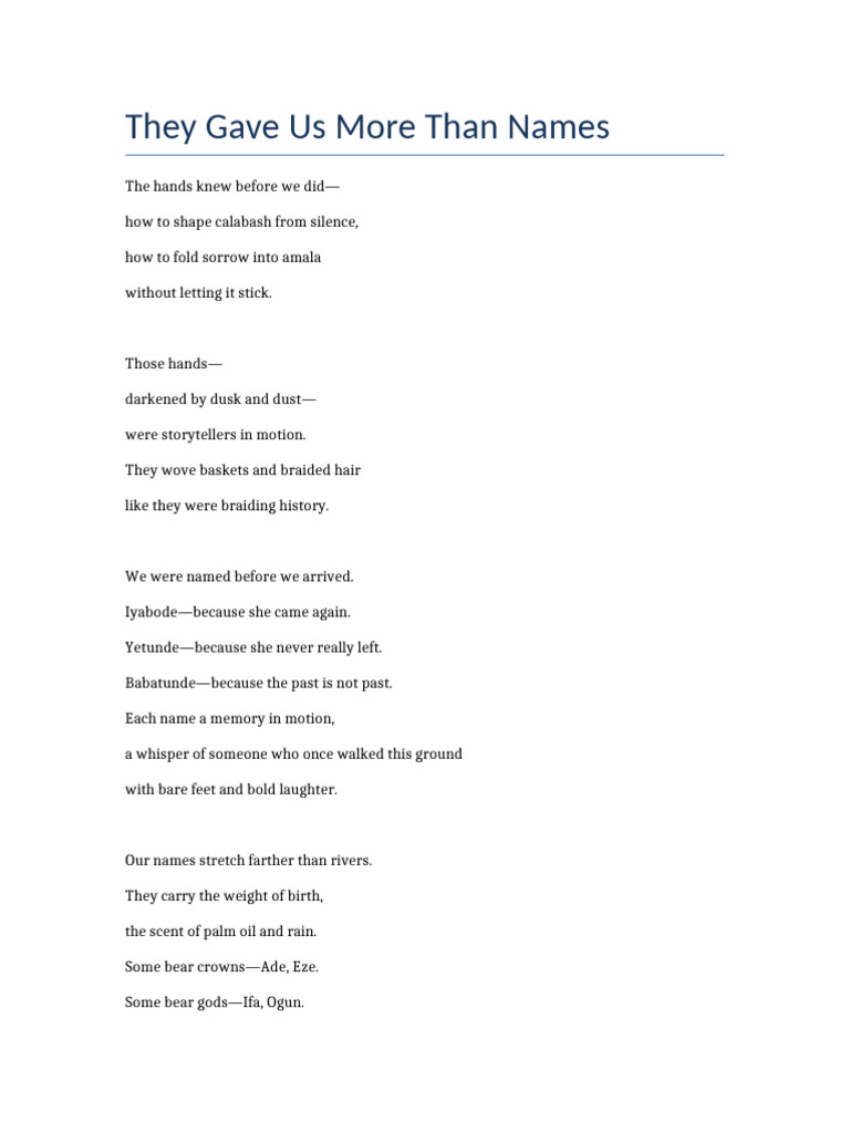 They Gave Us More Than Names PDF