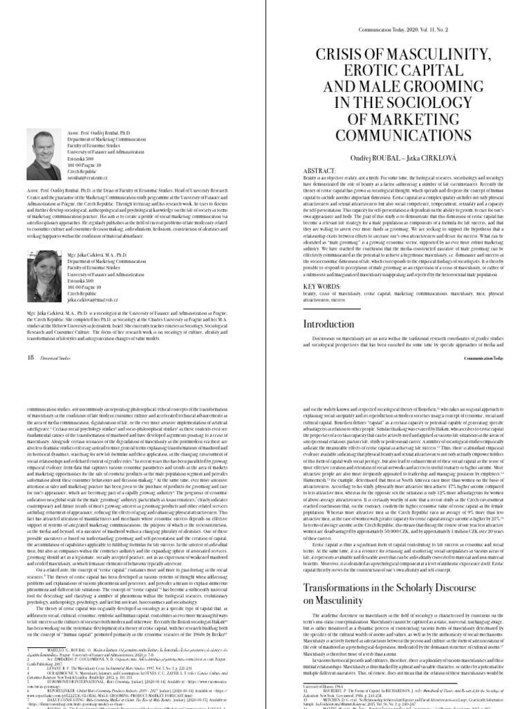 02 Roubal Cirklova CT-2-2020 | PDF | Masculinity | Sociology