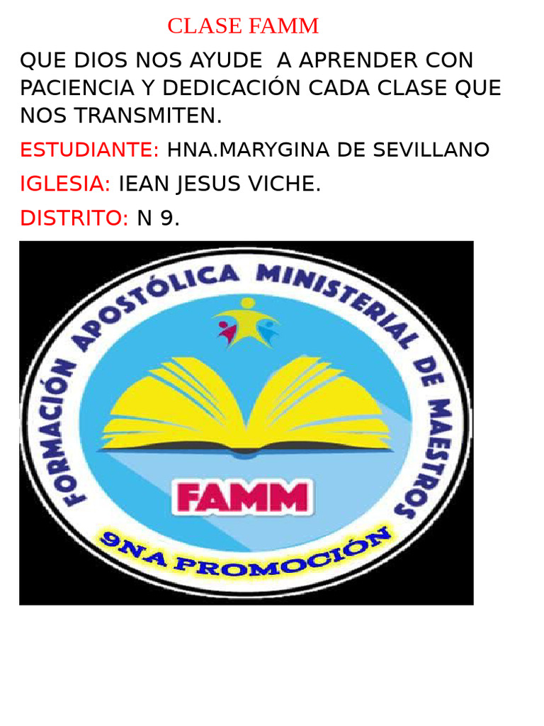 Clase FAMM en Colegio María Goretti | PDF