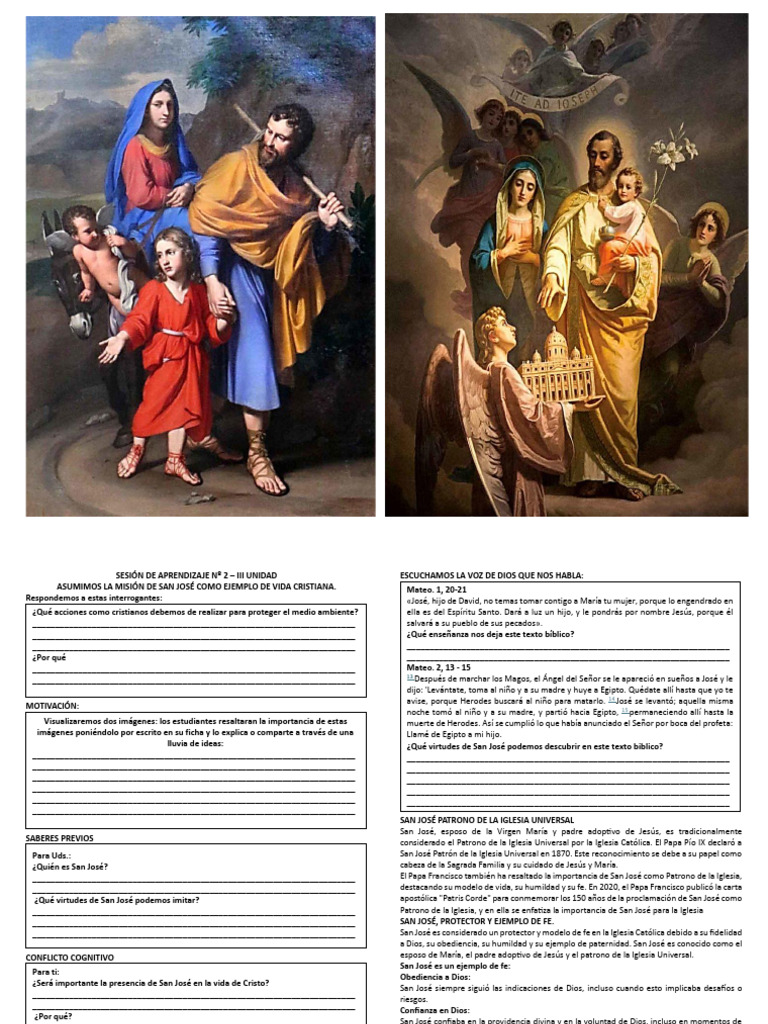 Ficha de Trabajo N°02 Iii Unidad Ii Bimestre San José | PDF | San José ...