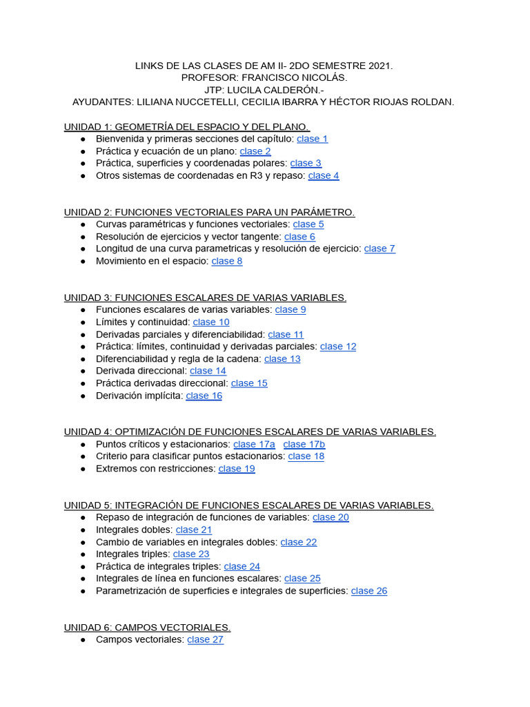 Clases AM II - 2do Semestre 2021 | PDF
