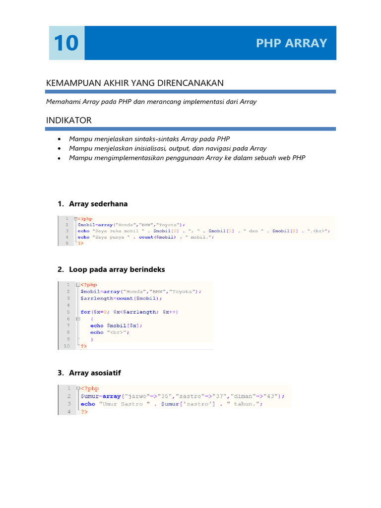 Memahami Array Asosiatif di PHP | PDF