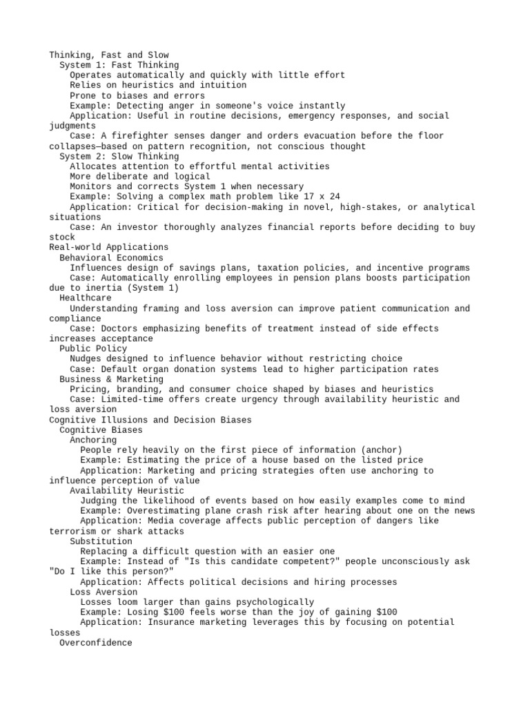 Thinking, Fast and Slow - 1751013087 | PDF | Heuristic | Cognitive Science