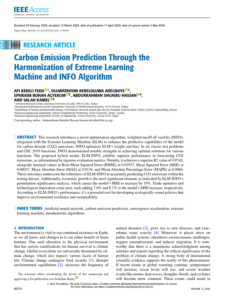 ELM-INFO: Advanced CO2 Emission Prediction | PDF | Machine Learning ...