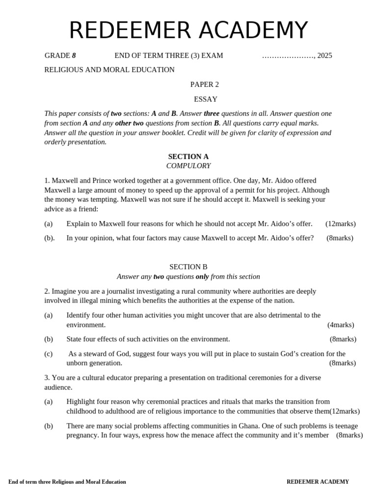 Kofi's Sacrifice: RME Insights for Grade 8 | PDF | Muhammad | Medina