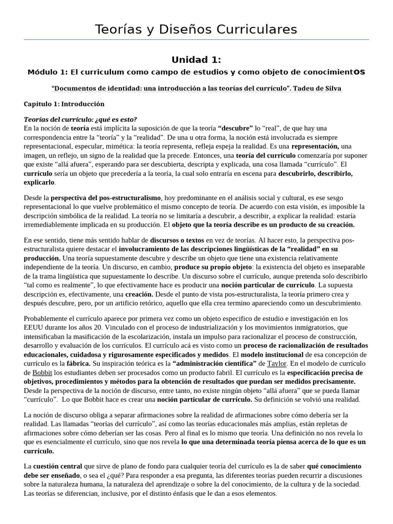 Teorías del Currículo y su Impacto | PDF | Plan de estudios | Enseñando