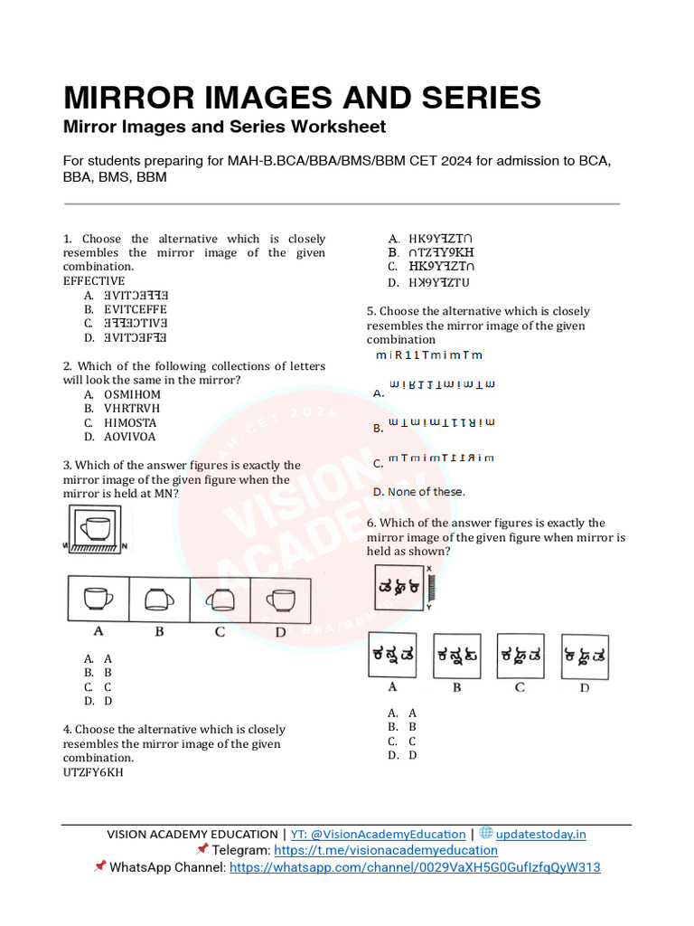 Mirror Image Reasoning Worksheet | PDF | Chess Theory | Chess