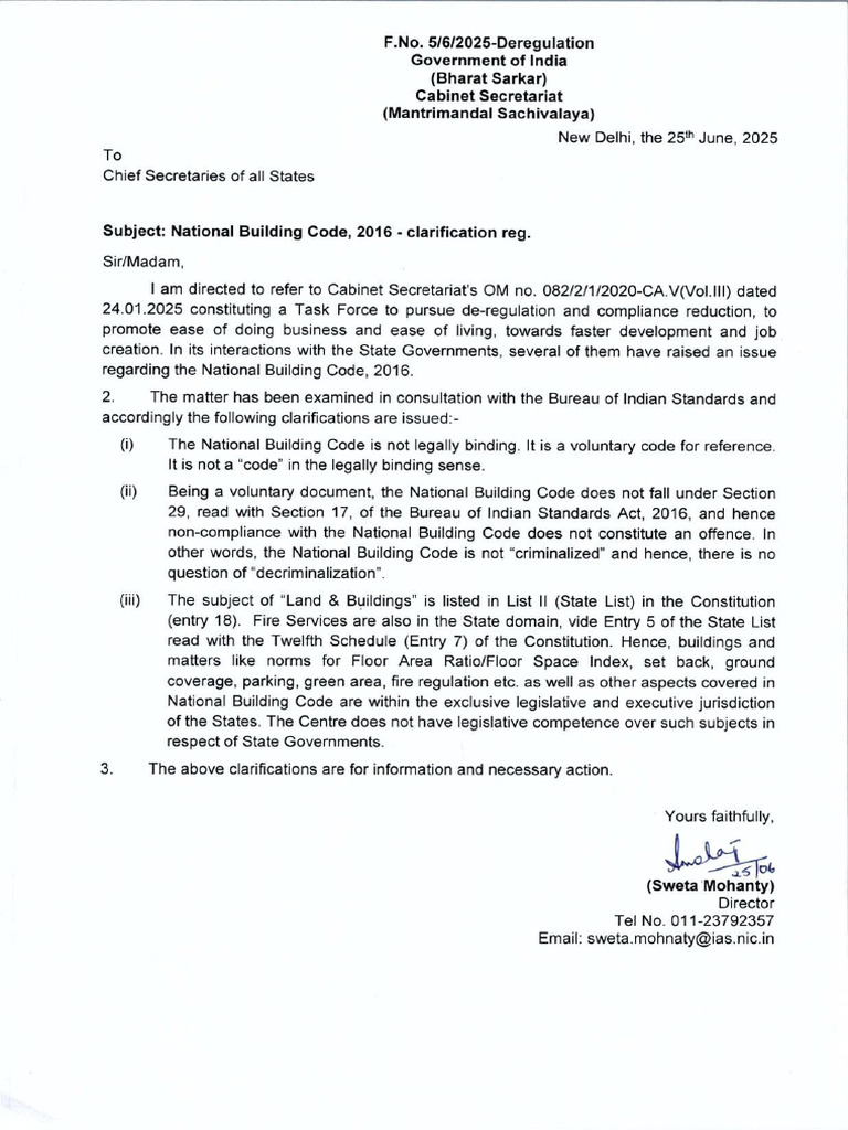 Clarification on NBC 2016 Compliance | PDF | Government Of India ...
