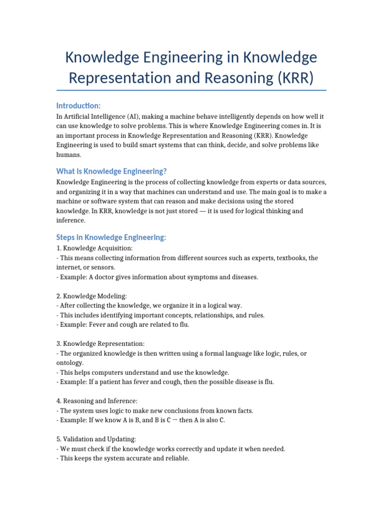 Knowledge Engineering in KRR Explained | PDF | Knowledge Representation ...