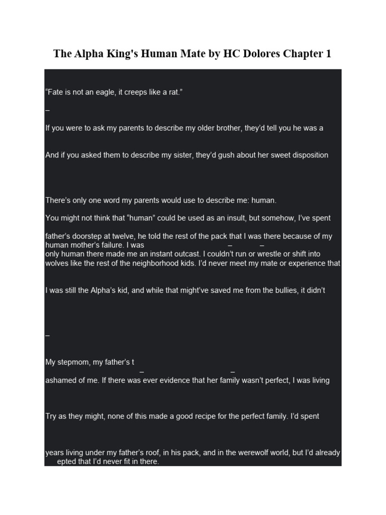 The Alpha King's Human Mate: Chapter 1 | PDF