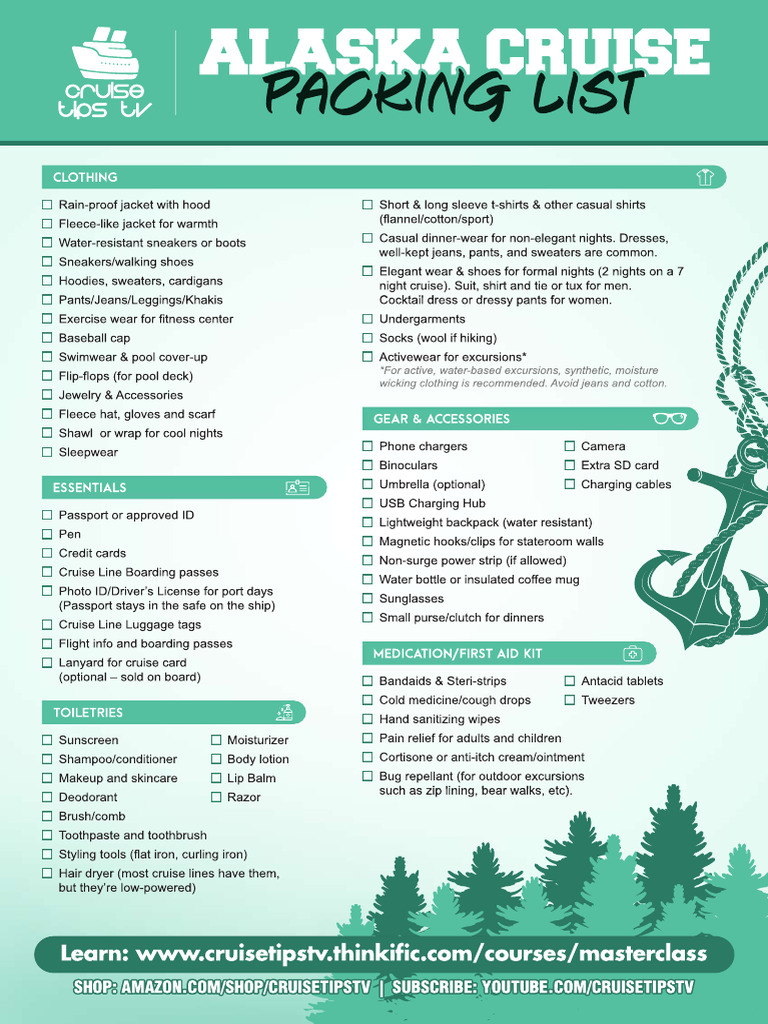 Alaska Cruise Packing Essentials Guide | PDF