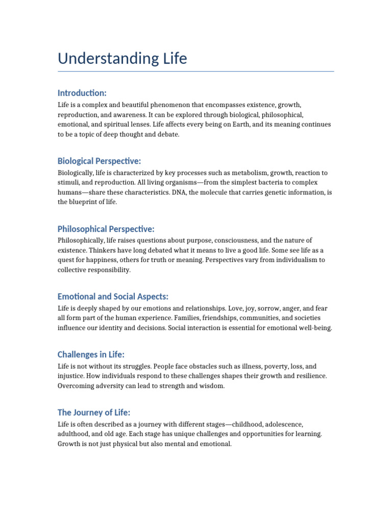 Understanding Life | PDF