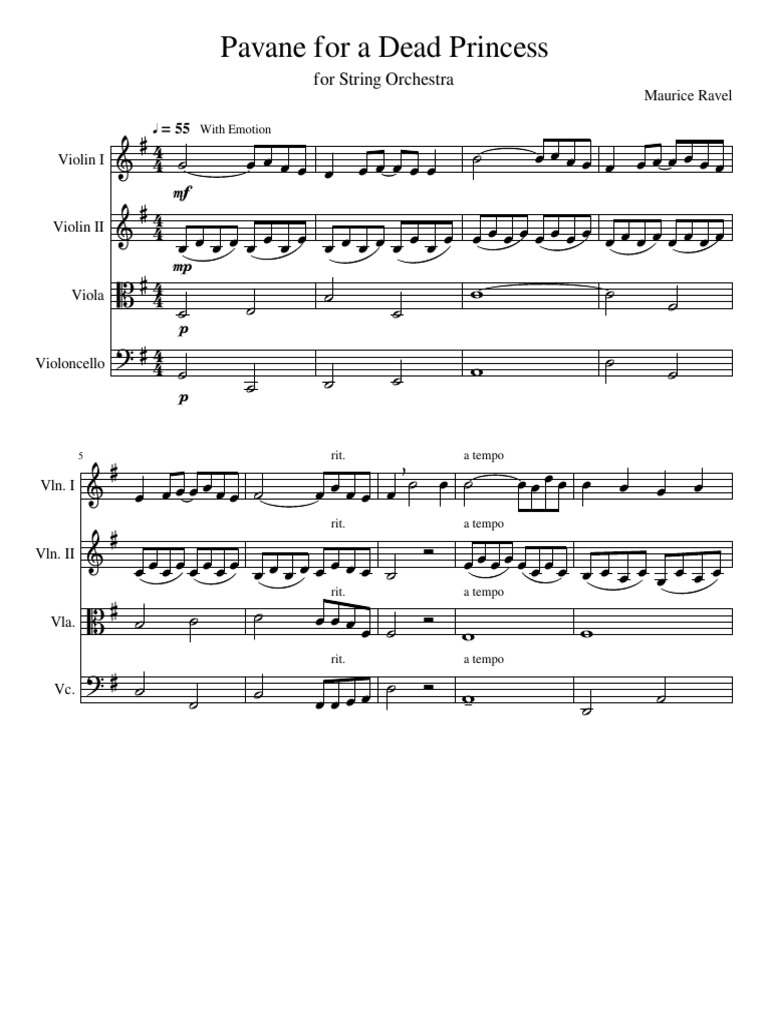 Pavane For Dead Princess | PDF | Violin | Musical Compositions