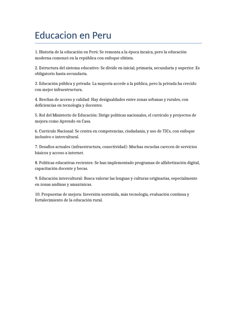 Educación para niños de la sierra peruana | PDF