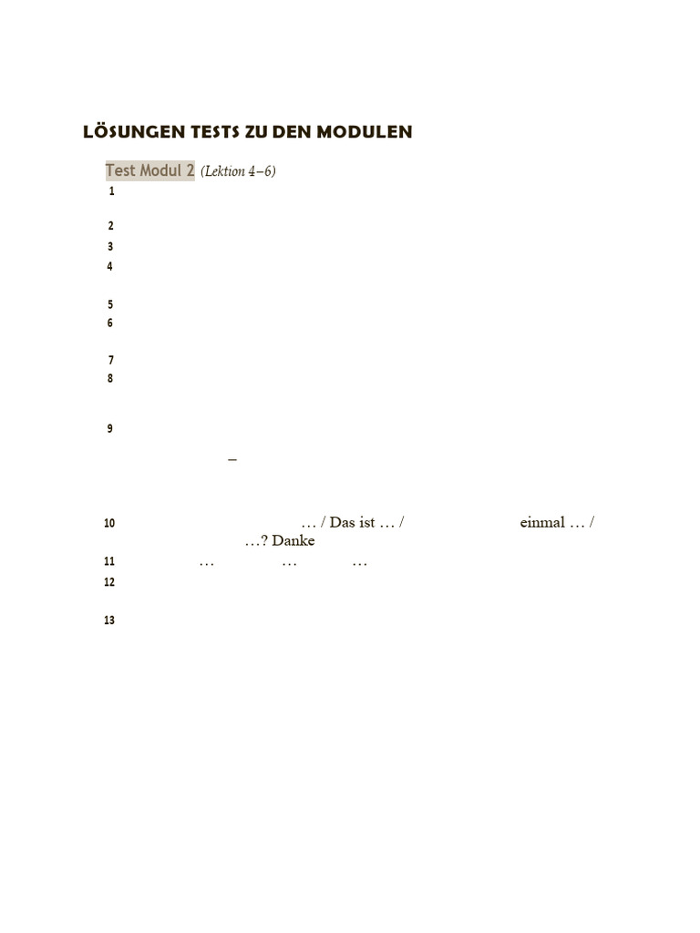 Lösungen Tests-Modul 2 | PDF