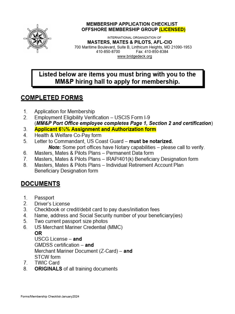 Offshore Application Packet Licensed 20240118 | PDF | Identity Document