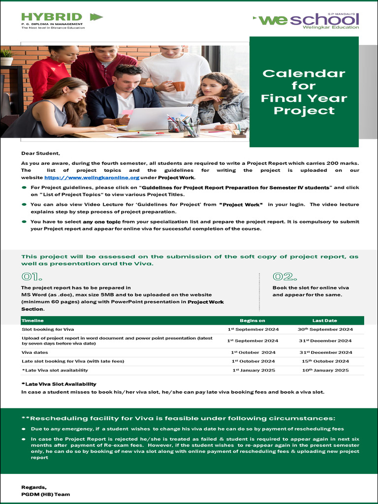 Final Year Project Guidelines 2024 | PDF