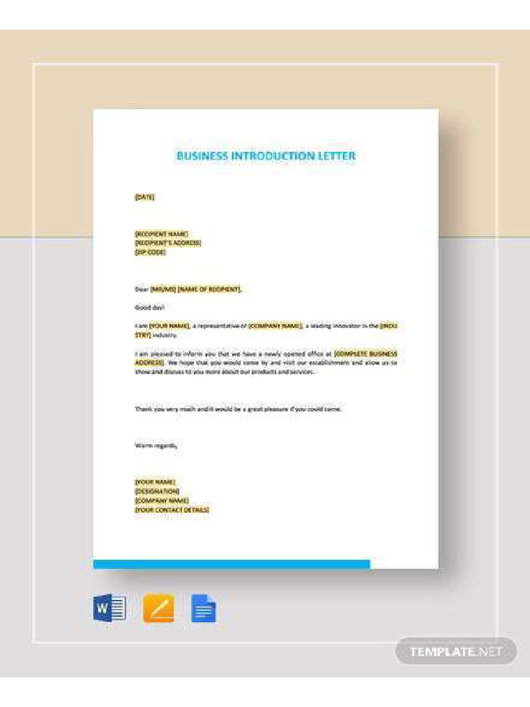 Business Introduction Letter Template Compressed | PDF