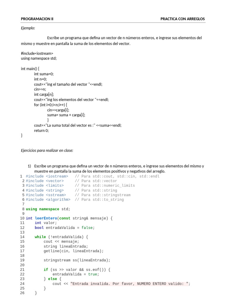 Suma y análisis de vectores en C++ | PDF | Programación de computadoras ...