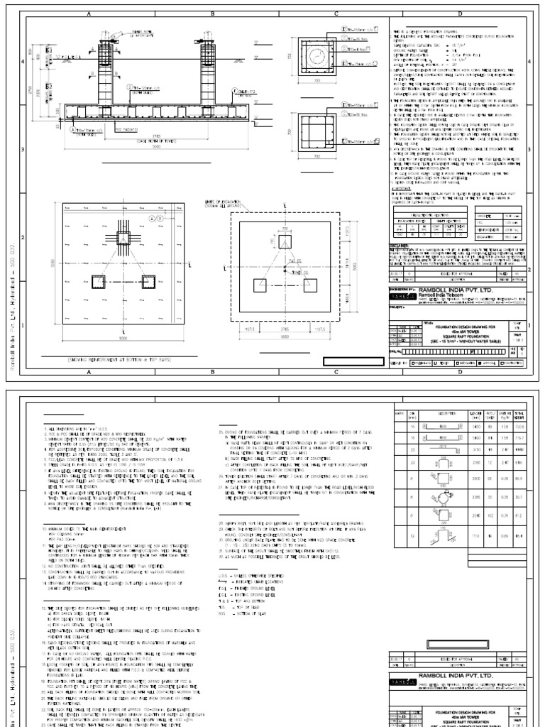 Foundation Design for 40m NBT Tower | PDF | Structural Engineering ...