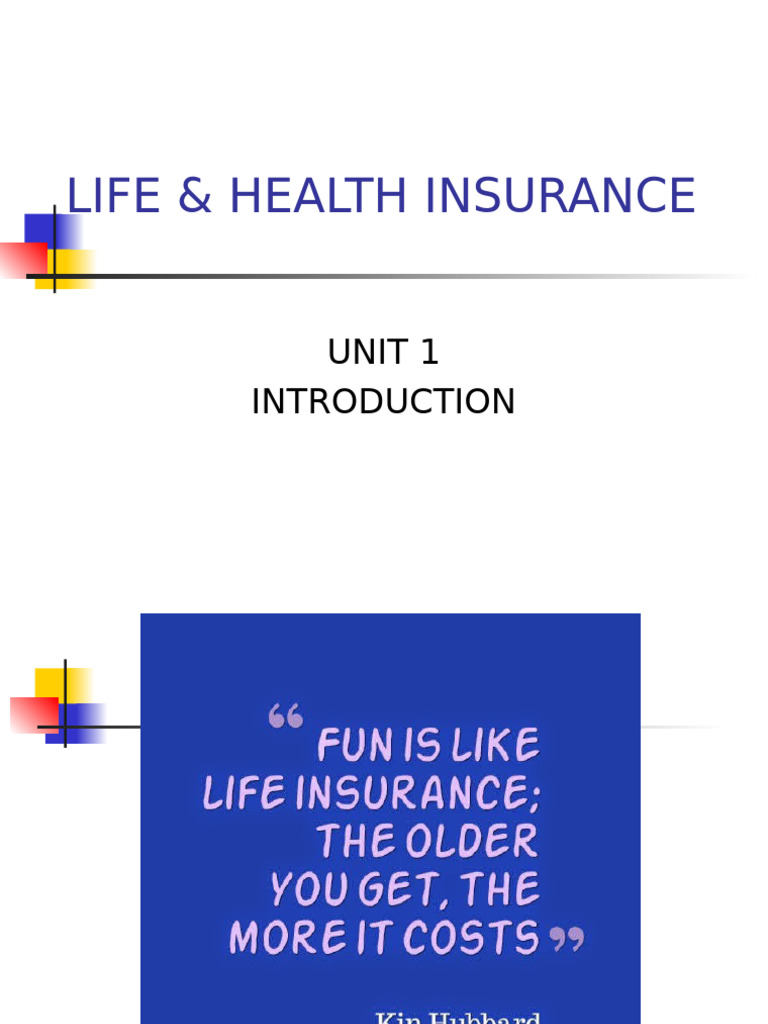 Overview of Life & Health Insurance | PDF | Insurance | Risk