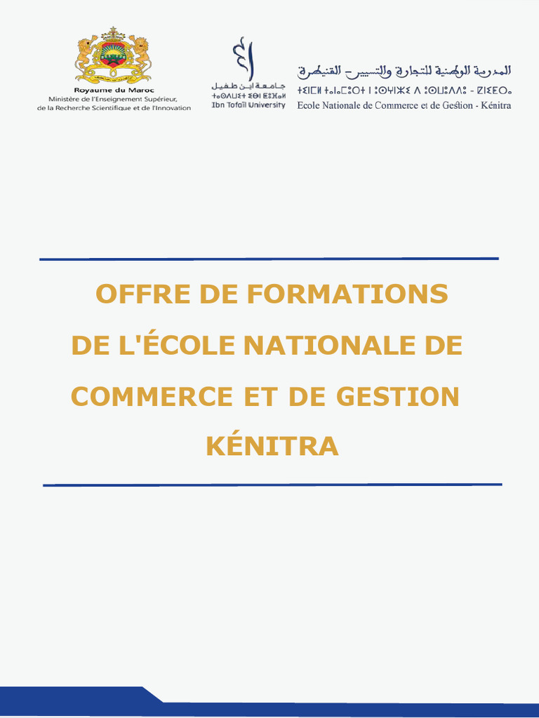 Formations École de Commerce Kénitra 2025-2026 | PDF ...
