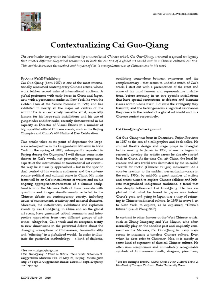 Cai Guo - Recontextualizing | PDF