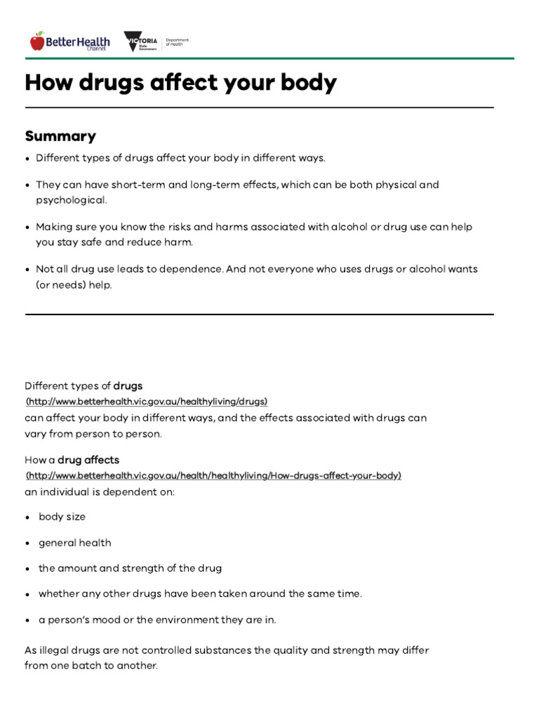 Understanding Drug Effects and Risks | PDF | Psychoactive Drugs ...