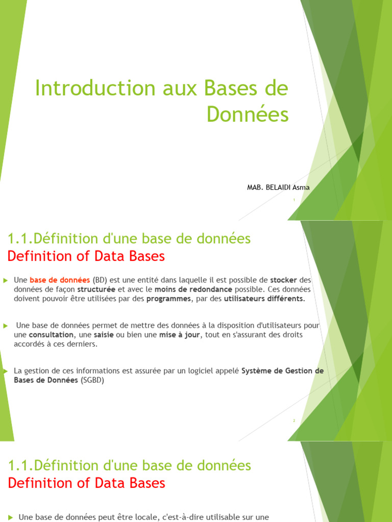 Introduction aux Bases de Données | PDF | Bases de données | Données