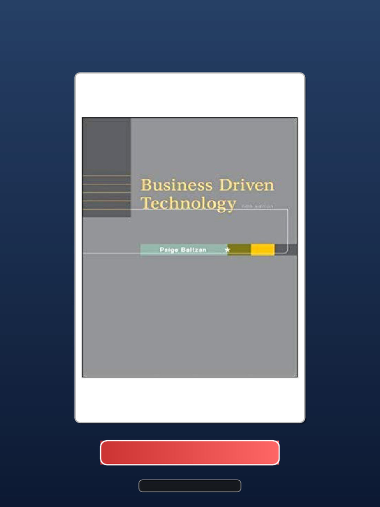 Business Driven Technology 5th Edition by Paige Baltzan Ebook and ...