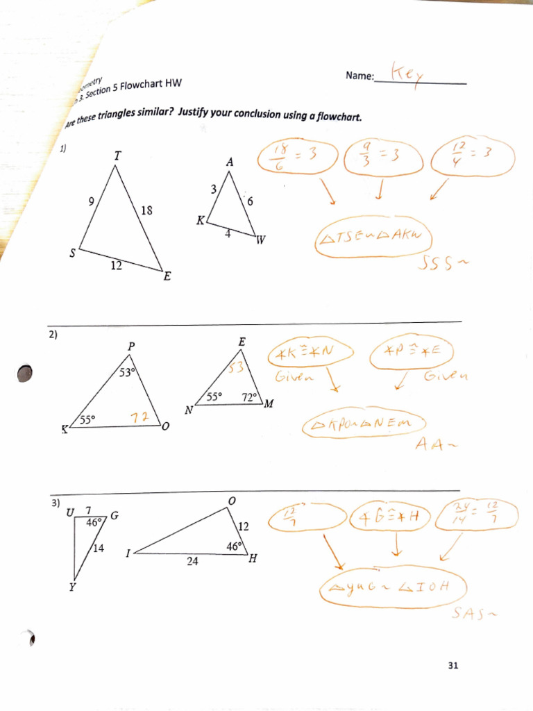 Flowchart for Triangle Similarity | PDF