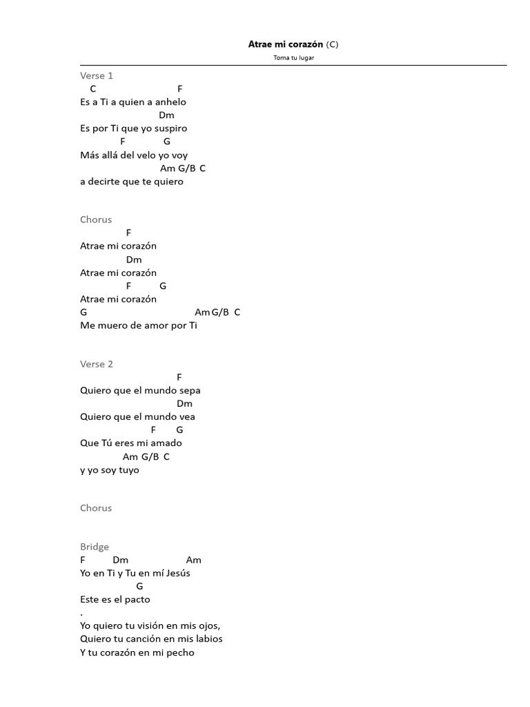 Atrae Mi Corazón Toma Tu Lugar Pdf