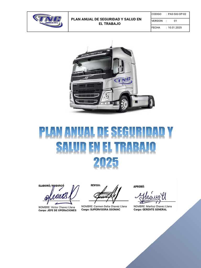 Plan Anual de Seguridad y Salud 2025 | PDF | Seguridad y salud ...