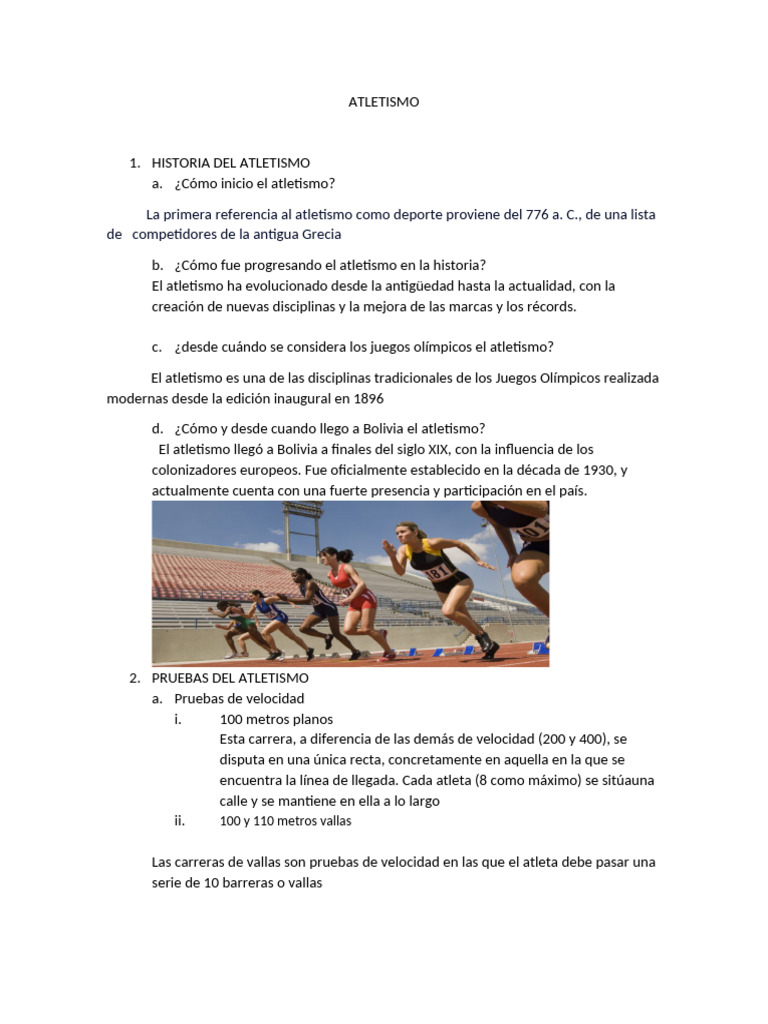 ATLETISMO | PDF | Deporte del atletismo | Deportes