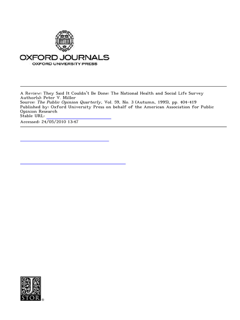 WK05 Miller They Said It Couldnt Be Done PDF Survey Methodology