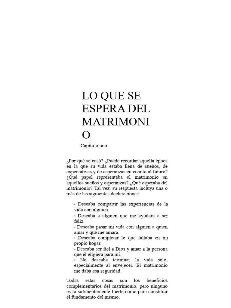 Expectativas y Compromiso en el Matrimonio | PDF | Matrimonio | Amor
