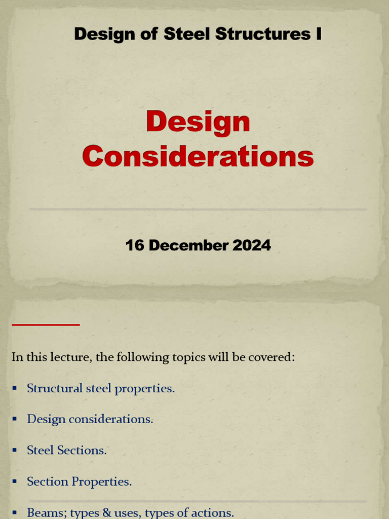 Steel Structure Design Considerations | PDF | Deformation (Engineering ...