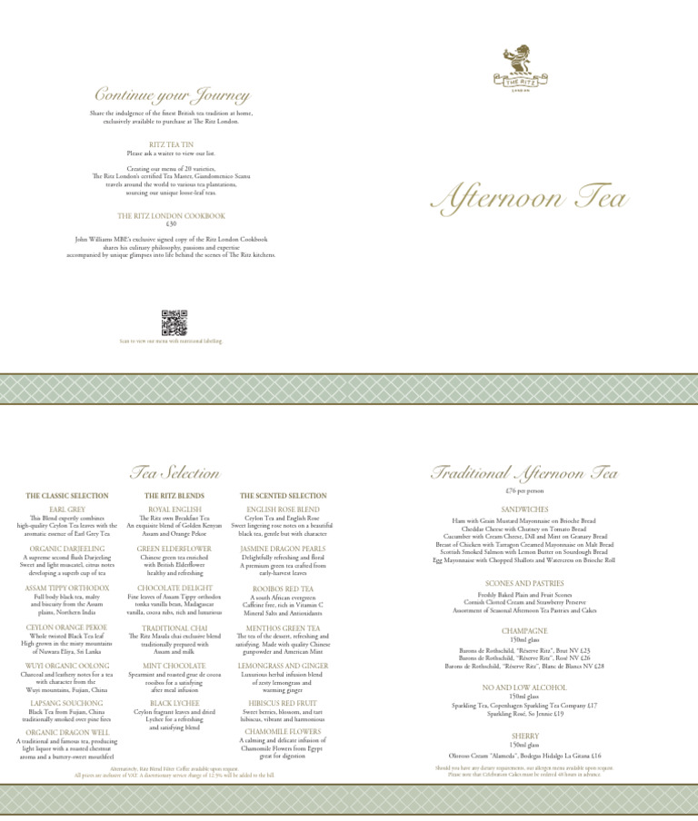 Exclusive Afternoon Tea at The Ritz | PDF | Tea | Foods