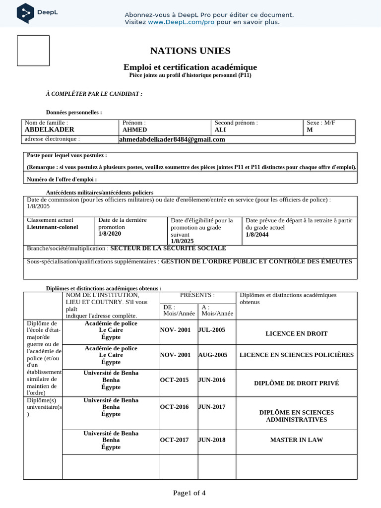 Employment and Academic Certification (EAC) Form FR | PDF | Sécurité ...