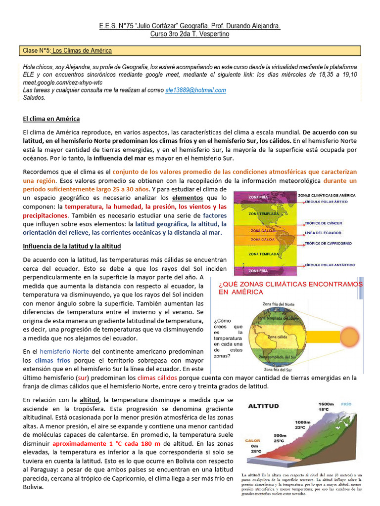 Climas de América: Factores y Distribución | PDF | Clima | Clima templado