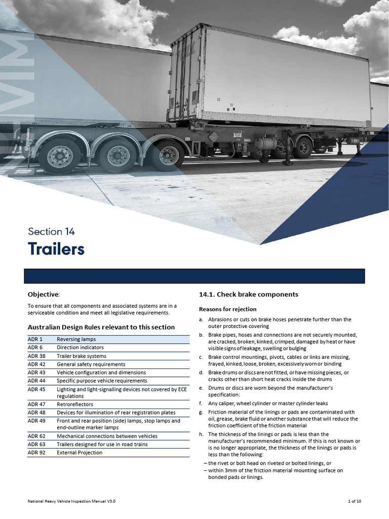 Trailer Brake System Inspection Guidelines | PDF | Trailer (Vehicle) | Tire
